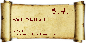 Vári Adalbert névjegykártya
